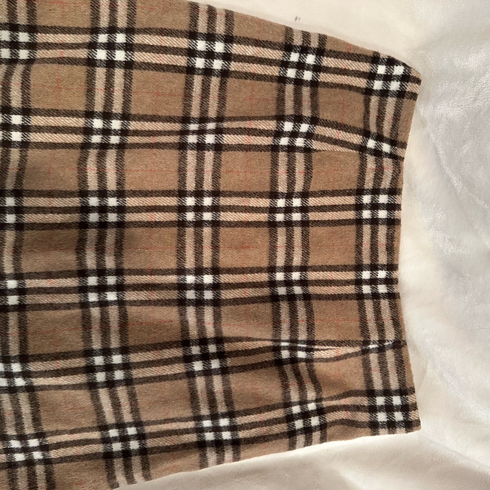 Pink Lily Tan Plaid Mini Skirt for Casual Wear Burberry style